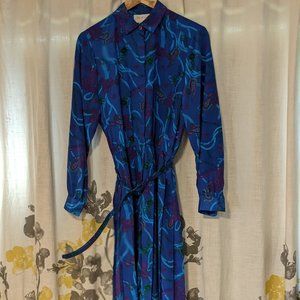 Vintage Schrader Button Down Shirt Dress with Belt